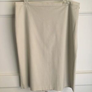 BCBG tan pencil skirt with lace-up back